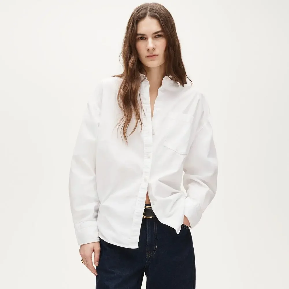 J.Crew Etienne Oversized Shirt In Lightweight Oxford White Size XS NWOT